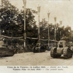 WW1 French tanks on the Champs Elysees in Paris