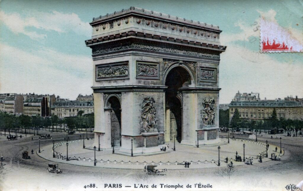Arc de Triomphe Paris on postcard