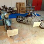 Motorcycles, mopeds and bicycles in Car museum Reims