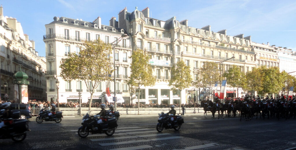 WW1 military parade Champs Elysees in Paris
