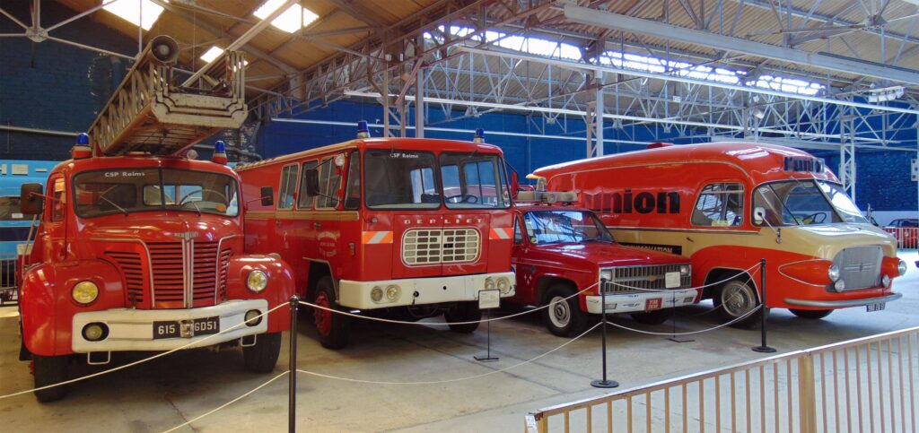 French fire engines in Reims car museum
