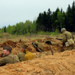 WW2 battle Red Army infantry reenactors