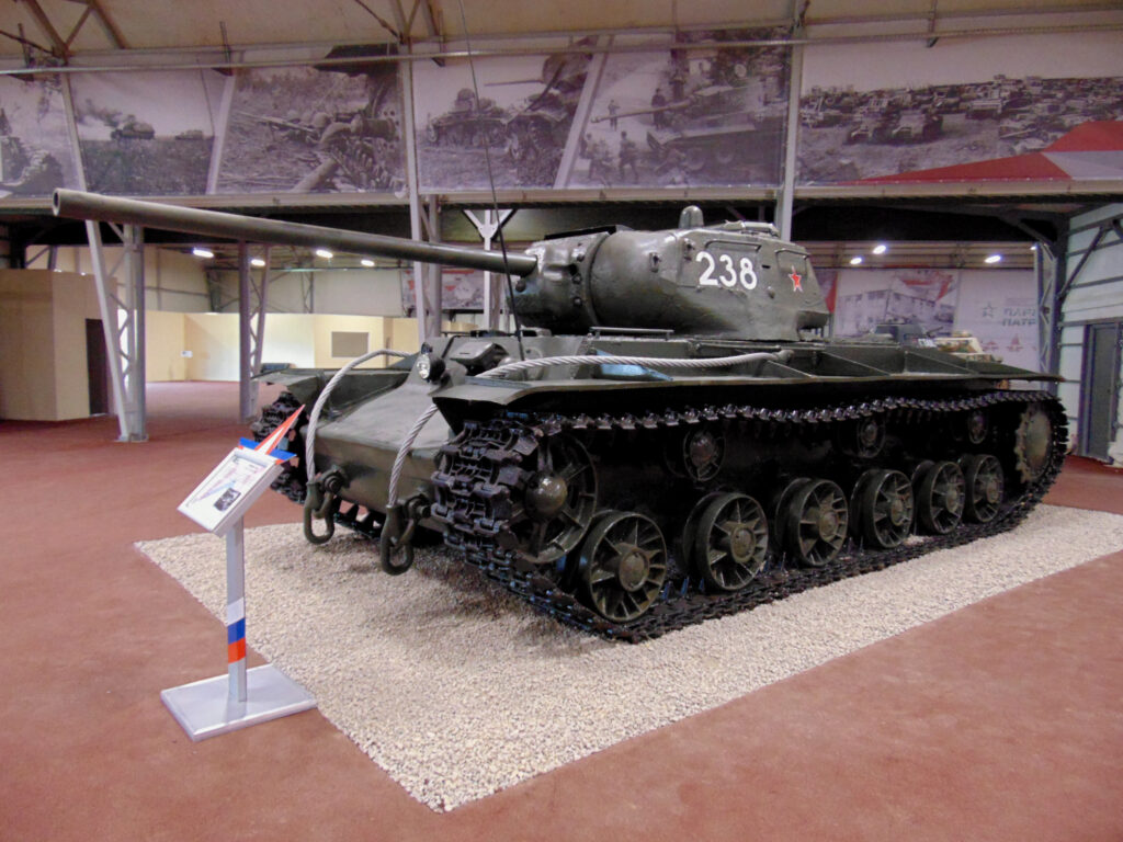 Soviet KV-85 tank Object 238 in Patriot Park museum, 1943 Battle of Kursk Hal