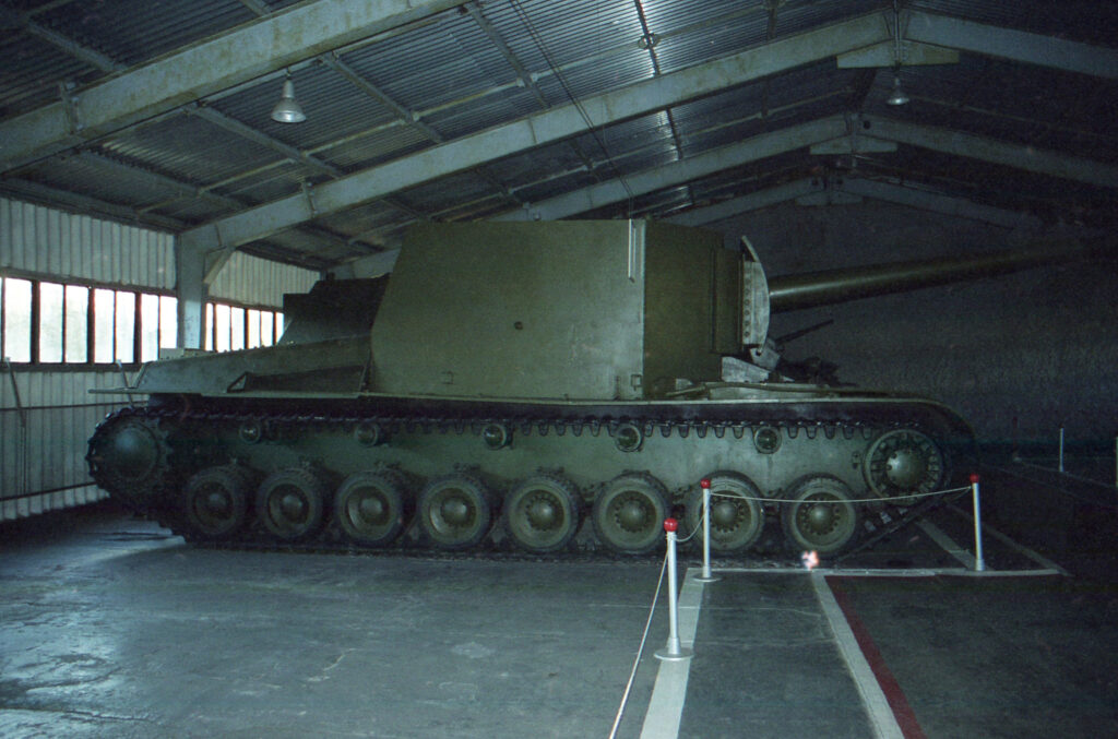 Soviet  SU-100 U experimental heavy assault gun in Kubinka tank museum