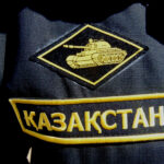 Kazakhstan uniform: Russian tank overalls with national insignia