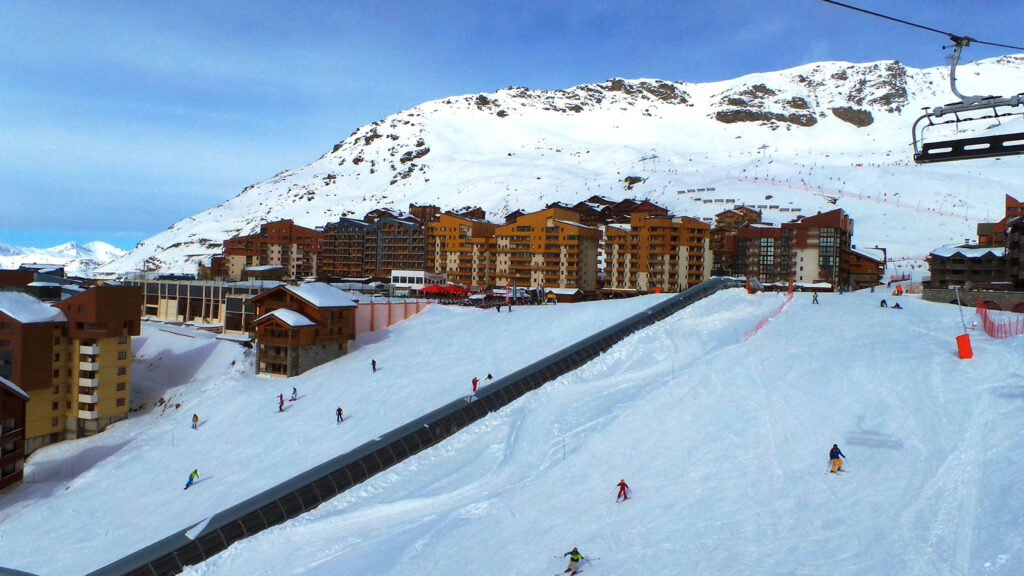 Ski resort Val Thorens, three valleys, French Alps