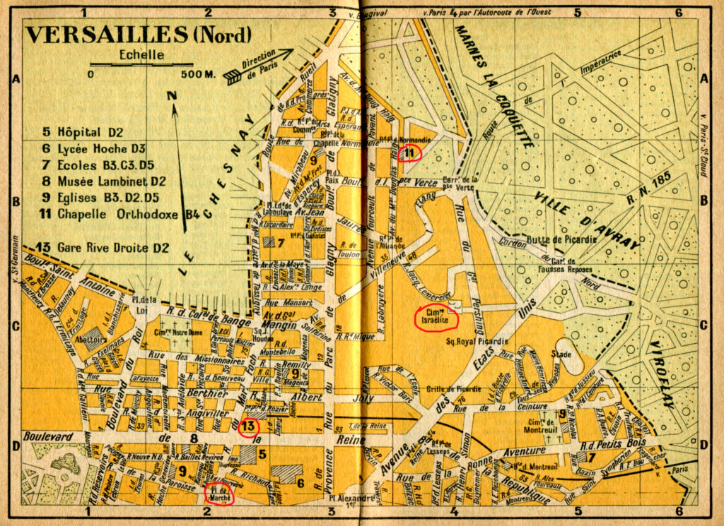 Versailles city map before WWII